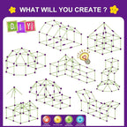 SpringFlower 100 PCS Glow in The Dark Fort Building Kit for Kids,Educational Gift for 3 4 5 6 7 8 9 10 11 12 Years Old Boys and Girls,STEM Construction Toys