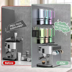 Magnetic Cup Holder for Refrigerator, Water Bottle Organizer for Stanley and Tumbler, Accessory with Lid Hook Straw Holder and Double Sided Tape for Kitchen Fridge Cabinet