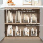 2 Pack Kitchen Plate Holder Organizer for Cabinet Space Saver Dinner Dish Storage Rack Upright Dish Drying Racks Metal Plate Dish Racks Stand for Cupboard and Countertop Rustproof Large White