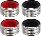 PATIKIL 4 Pcs Wine Bottle Collars, Stainless Steel & Velvet Felt Bottle Drip Ring Anti-overflow Wine Drip Catcher Accessories for Kitchen Bar Party Beverage, Black/Red (Ordinary&Flannel)