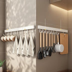 ZJchao Space Aluminum Kitchen Utensils Hanger Rack Organizer White (6 Hooks 30cm)