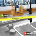 Maifan Sink Caddy Sponge Holder for Kitchen with Brush Holder and Stainless Steel Self Drain Tray, Rustproof Kitchen Sink Organizer for Sponge, Soap Dispenser Storage Accessories