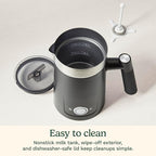 Cuisinart Hot and Cold Foam Milk Frother, Electric Frother for Coffee, Lattes, Cappuccinos, Macchiatos, Hot Chocolate and More, Stainless Steel Nonstick Milk Tank, Cool Touch Exterior, FR-16, Black