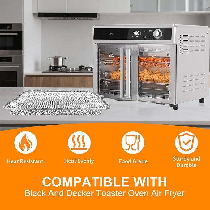 Countertop Toaster Oven Wire Rack Accessories for BLACK+DECKER Crisp 'N Bake Air Fryer Toaster Oven, 12.5×10.1 IN Food Grade Stainless Steel Toaster Oven Replacement Parts, Dishwasher Safe