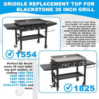 Flat Top Griddle Insert for Blackstone 36 Inch Griddle Powder Coated Steel Cooking Plate with Rear Grease System for Blackstone 1565 1554 1560 1803 1818 1825 1836