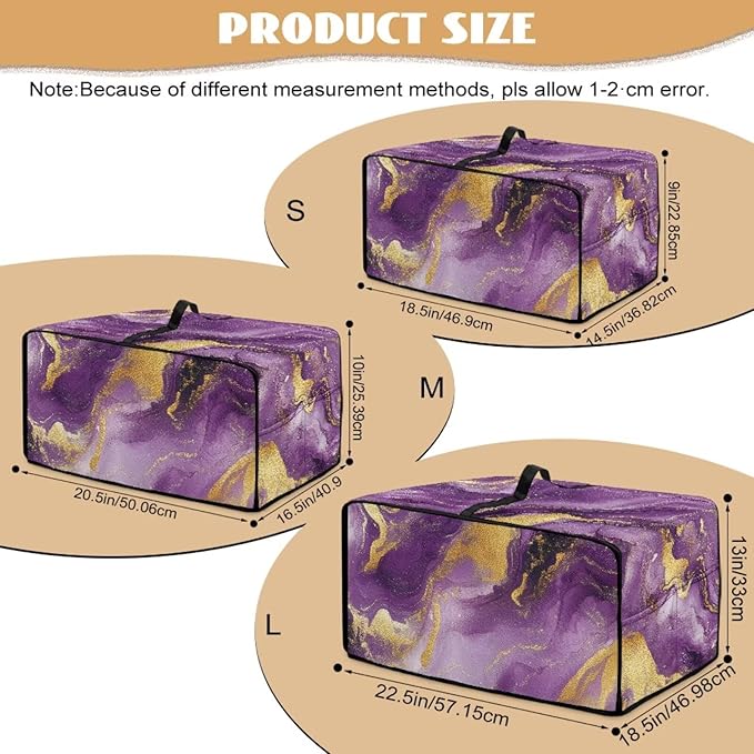 Marble Print Toaster Oven Cover, Dust-proof Heavy Duty Toaster Oven Cover for kitchen, Air Fryer with Accessory Pockets, Gold Violet, (Small-14.5*18.46*9 inches)