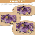Marble Print Toaster Oven Cover, Dust-proof Heavy Duty Toaster Oven Cover for kitchen, Air Fryer with Accessory Pockets, Gold Violet, (Small-14.5*18.46*9 inches)