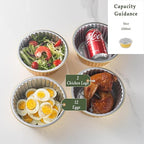 7" Deep Round Aluminum Foil Pans with Lids (5 Pack), Heavy Duty Grease-Resistant Foil Containers for Baking, Heating, Meal Prep & Food Storage, 2.7" Depth, 40oz