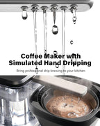 SHARDOR 8-Cup Drip Coffee Maker with Reusable Filter and Glass Coffee Pot，Black and Sliver