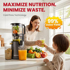 LAUDLIFE Cold Press Juicer Machine, 5.9" Wide Feed Chute Juice Extractor, 80 oz Large Hopper, Easy to Clean & High Juice Yield, BPA Free, Slow Masticating Juicer for Whole Fruits & Vegetables