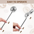 2pcs Stainless Steel Loose Tea Leaf Steeper&Sugar Shaker Duster Sifter 2 in 1, tea ball for loose leaf tea,tea strainers One-Hand Operated Spring-Loaded