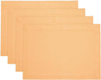 Solino Home Linen Cloth Placemats Set of 4-100% Pure Linen Peach Placemats 14 x 19 Inch for Valentines - Fete