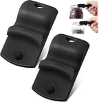 2 Pack Canning Jar Opener with Magnets, Mason Jar Opener For Canning Lids, Regular and Wide Mouth Lids, Powerful Magnet for Easy Refrigerator Storage, Releases Vacuum Seal– Patent Pending(Black)
