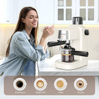 KEENSTAR 3.5Bar Espresso Machine with Milk Frother, 800W Compact Espresso and Cappuccino Machine with Preheating Function, 4 Cup Espresso Maker for Cappuccino or Latte, Gift for Coffee Lover Update