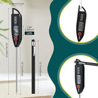 Copkim 3 Set Waterproof Food Thermometer for Water, Liquid, Candle and Cooking Digital Meat Thermometer with Long Probe Instant Read for Kitchen BBQ Grill Candy (Black,White,Red)