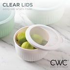 COOK WITH COLOR Prep Bowls with Lids- Wide and Deep Nesting Plastic Small Mixing Bowl Set with Lids, 12 Piece Set - Deep Bowls, Mint