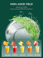 Juicer Machine, HOUSNAT Centrifugal Juicer,Extractor Max Power 800W Juice, 65MM Chute for Whole Fruit and Vegetables, Juice Extractor with 3 Speeds Quick Juicing, Easy to Clean, BPA Free, Green
