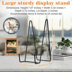 4 Pack 8 Inch Plate Display Stand Black Metal Plate Holder Display Stands Frame Holders Stand for Displaying Picture, Decorative Platter, Book, Plaque, Photo, Small Easel, Tabletop Art