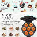 Mini Donut Maker,Electric Mini Doughnut Maker Machine, Makes 7 Mini Donutss, Non-Stick Mini Donut Machine, Easy Clean Doughnuts Maker Kit red (Green)