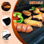 Professional-Grade 4-Pack PTFE Solid Oven Baskets, 13.5x14.5x1 Inch Non-Stick Solid Oven Trays for Commercial Kitchens & High-Volume Cooking