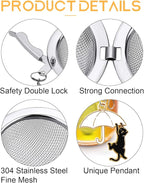 Tea Infuser 2Pack with Cat Charm -TeaSanavie Loose Leaf Tea Ball & Strainer, Premium 304 Stainless Steel Fine Mesh Tea Steeper, Cute & Functional Gift for Tea Lovers