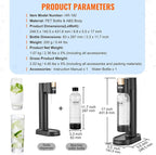 VEVOR Sparkling Water Maker, Soda Maker Machine for Home Carbonating, Seltzer Water Starter Kit with BPA free 1L PET Bottle, Compatible with Mainstream Screw-in 60L CO2 Cylinder(NOT Included), Black