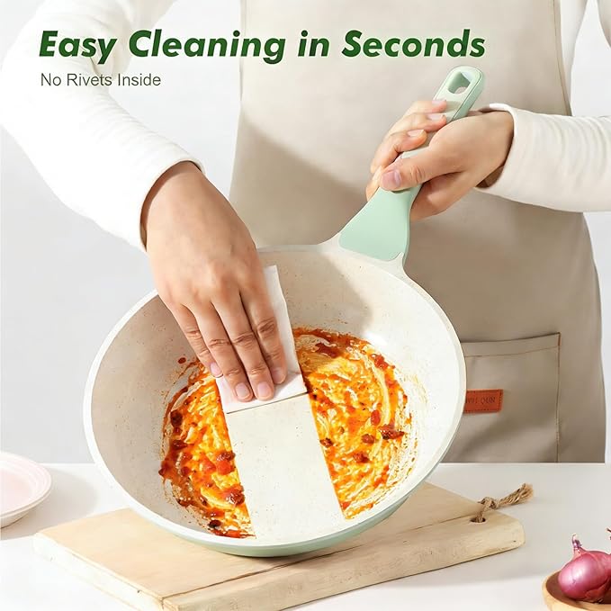 SENSARTE Nonstick Ceramic Frying Pan 12.5-Inch, Healthy Non Toxic Skillet, Induction Compatible Omelet Pan with Heat Resistant Handle, PFAS-Free, Mint Green