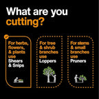 Fiskars Curved Micro-Tip Pruning Snips - 6" Garden Shears with Sheath and SoftGrip Handle - Yard and Garden Tools - Orange/Black