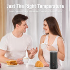 Milk Frother, 4-in-1 Milk Steamer and Frother, 8.1oz/240ml Automatic Warm and Cold Foam Maker, Auto Shut-Off Frother for Coffee, Latte, Cappuccino, Macchiato(Black)