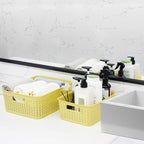 Plastic Storage Baskets for Cabinets, Household Pantry Organization with Handle,Organizer Bins for Room,Bathrooms,Under-Sink,Kitchen (Yellow, M-3PACK)