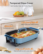 Nuwave Medley XL Digital Electric Skillet, Family Size Griddle w/Glass Lid, 2025 New & Improved Precision Heating, 100°-425°F, PFAS Free G11 Nonstick Ceramic Coating, Portable Hot Plate, 7qt Capacity