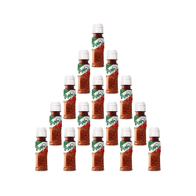 Primo Lines 15pcs Mini Tajin Bottles with 1 Keychain – 10g Chili Lime Seasoning, Mexican Spice for Fruits, Snacks, Drinks & Travel
