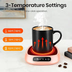Coffee Mug Warmer, USB Cup Warmer for Desk with 3-Temp Touch Control, 10W Fast Heating Pad for Coffee Tea Milk, 8H Auto-Off, Fits Mugs & Milk Cartons (Pink)