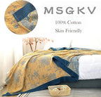 Boho Throw Blanket 100% Cotton Blankets, Super Soft Cozy Warm Blanket, Cotton Quilted Blankets, Versatile KnitWoven Blanket for Couch Sofa Bed Home Decor and Living Room, 78''Wx 90''L