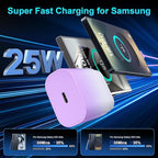 Super Fast Charger Type C, 25W USB C Wall Charger Fast Charging for Samsung Galaxy S25 Ultra/S25/S25+/S24+/S24 Ultra/S24/S24+/S23 Ultra/S22 Ultra/S21 Ultra with 10FT Long Type C Charger Cable 2Pack