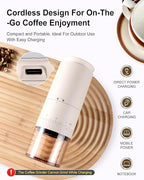 Portable Electric 420 Stainless Steel Burr Coffee Grinder, Rechargeable Espresso Grinder with 38 Adjustable Grind Settings