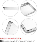Cookie Sheet Baking Sheet, Bastwe Stainless Steel Bakeware Oven Tray, 16 inch Commercial Grade Professional Bakeware, Healthy & Non-toxic, Mirror Finish & Rustproof, Easy Clean & Dishwasher Safe