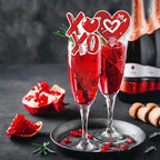 24Pcs Valentine's Day Drink Markers Wine Glass Markers, Heart, Lip Shape Wine Charms for Stem Glasses - Wedding, Bridal for Christmas New Year Party Decor Supplies