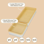 Cravings by Chrissy Teigen Silicone Baking Pans Set, Nonstick Bakeware Set for Meal Prep and Serving Dishes, 2 Trays, 2 Lids, Oven Safe to 450 Degrees