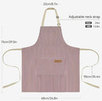 NLUS 2 Pack Cooking Aprons for Women with Pockets, Adjustable Kitchen Bib Aprons Chef Aprons for Women Men(Red Pinstripes)
