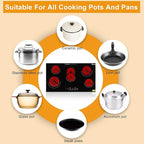 Winado 5 Burners Electric Ceramic Cooktop 35 inch, 220-240V Flat Top Stove, Multi-function Elecric Stovetop w/9 Heating Level, Timer & Kid Safety Lock, Sensor Touch Control, Timer Setting, 8600W