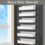 HuggieGems 6 Pack Magnetic Spice Rack Organizer for Refrigerator and Oven, White Fridge Organizers and Storage for Kitchen