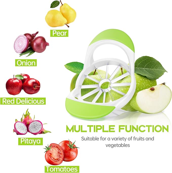 Supercenter Apple Cutter, Apple Corer and Slicer - Stainless Steel Apple Corer - 4.72 Inch Apple Slicer Tool with 12 Super Sharp Blades, lightweight Apple Slicer and Corer with Anti-slip Handle