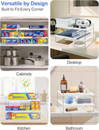 Cirhy Kitchen Wrap Organizer, Expandable Pantry Organizers and Storage, 3-Tier Foil and Plastic Wrap Organizer for Cabinet, Adjustable Shelf for Tin Foil, Ziplock Box, Saran Wrap (9.8-15.6")
