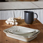 Casafina Ceramic Stoneware 13" Oval Gratin - Madeira Harvest Collection, Vanilla Crème | Microwave & Dishwasher Safe Dinnerware | Food Safe Glazing | Restaurant Quality Serveware