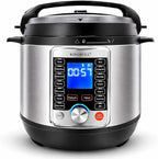 KINGBULL 14-in-1 Electric Pressure Cooker 6 Quart, Stainless Steel Multi Cooker with LCD Display, Slow Cooker, Rice Cooker, Steamer, Sauté, Yogurt Maker, Warmer, DIY Mode, Black