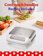 3-in-1 Indoor Grill, Sandwich/Panini Press & Waffle Maker Plus, White