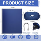 Peryiter 6 Sets Bulk Travel Blanket Pillows for Long Flight Sleeping 50 x 60 Inches Soft Flannel Packable Airplane Flight Blanket 2 in 1 Combo Warm Traveling Plane Essentials (Navy Blue)