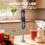 Immersion Blender Handheld, Corded Electric Blenders Portable Stick Mixer with 2 Mixing Speed and Stainless Steel Blades Emulsifier for Effortless Blending Soup, Smoothies, Puree or Baby Food