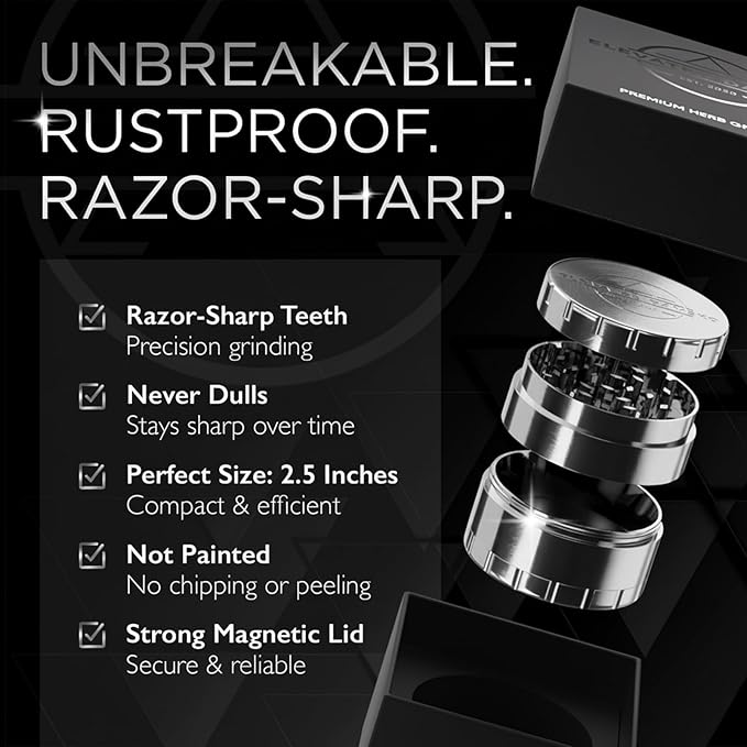 2.5-inch Premium Stainless Steel Culinary Herb & Spice Grinder Mill for Kitchen Use